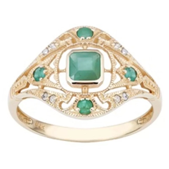 Green Zircon Vintage Style Jewelry Ring Size 6 - Picture 5 of 8